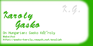 karoly gasko business card